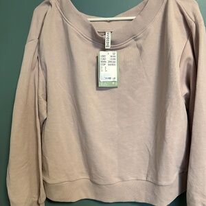 NWT H&M Boatneck Sweatshirt sz S Dusty Pink